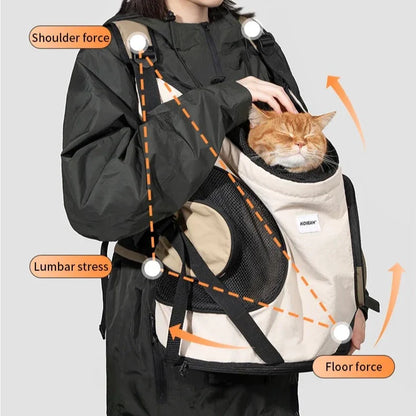 Ergonomic Cat Carrier Backpack with Padded Straps and Safety Features-Cat Carrier Backpack-3-Colydia