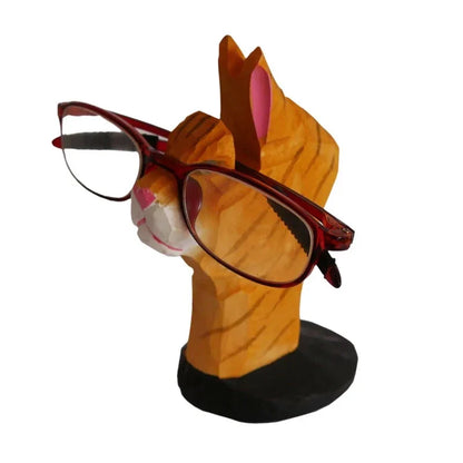 Hand-Carved Wooden Cat Glasses Holder - Elegant Eyewear Storage-Glasses Holder-8-Colydia