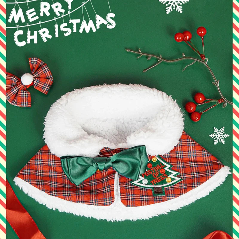 Holiday Tartan Pet Collar with Soft Fleece Lining in Various Sizes-Pet Collar-4-Colydia