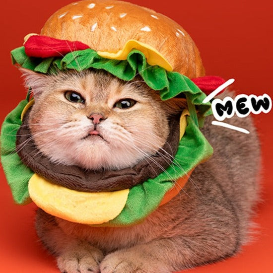 Funny Pet Hat - Whimsical Hamburger Costume for Cats & Dogs-Pet Costume Accessory-S-2-Colydia