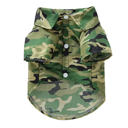 Vibrant Cotton Pet Shirt for Summer - Perfect for Cats & Dogs-Pet Clothing-Camo-S-10-Colydia