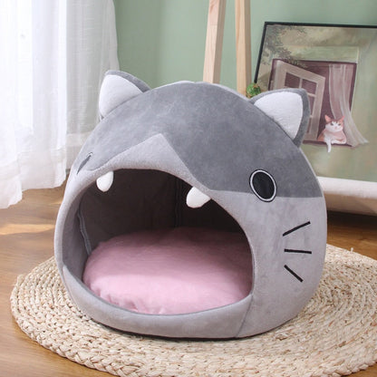 Charming Mouse Cat Niche with Non-Slip Base and Fluffy Mat-Cat Bed-2-Colydia