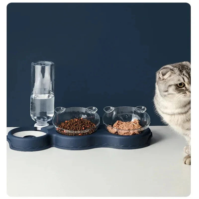 AquaPurr Elegance Cat Hydration & Feeding Station-Cat Water Feeder Bowl-5-Colydia