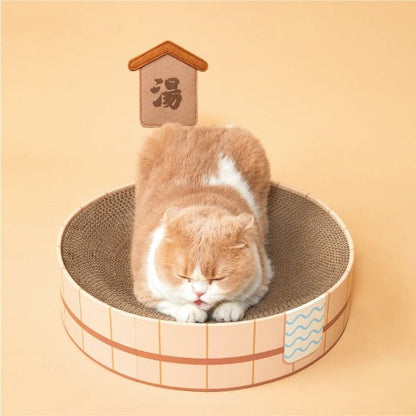 Kawaii Cat Onsen Tub: Scratcher & Bed with Cute Instagram Turban-Cat Scratcher Bed-4-Colydia