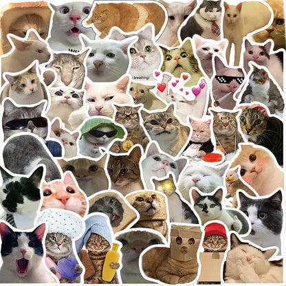 Adorable Waterproof Vinyl Cat Stickers - Pack of 50 Cute Designs-Cat Stickers-6-Colydia