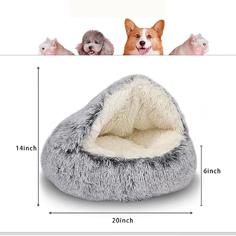 Luxurious Plush Dog Bed with Cover for Small Canines-Plush Dog Bed-6-Colydia