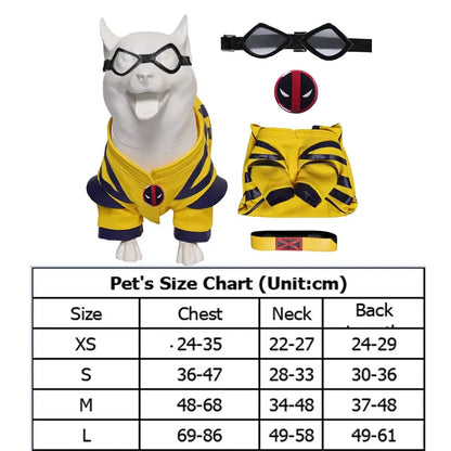 Dogpool & Wolverine Pet Costumes for Cats & Dogs - Halloween Fun-Pet Costumes-Full set B-XS-6-Colydia