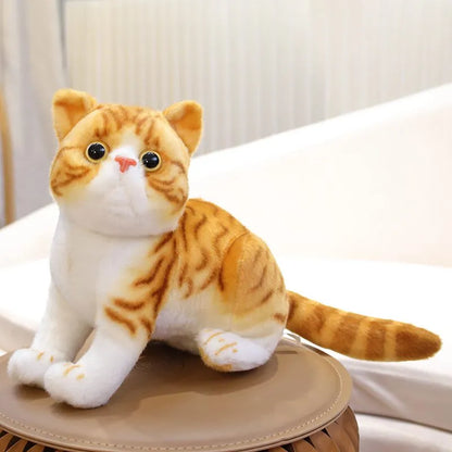 Realistic Kitten Plush Toy 26cm - Soft, Varied Colors for Cat Lovers-Plush Toy-White Ginger-7-Colydia