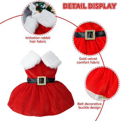 Holiday Red Pet Dress - Soft, Comfortable Fit for Cats & Dogs-Pet Costume/Dress-4-Colydia