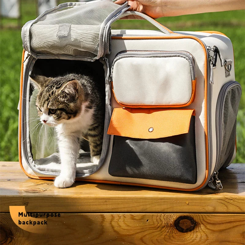 Multifunctional Pet Carrier Backpack with Sunshade & Breathable Design-Pet Carrier Backpack-6-Colydia