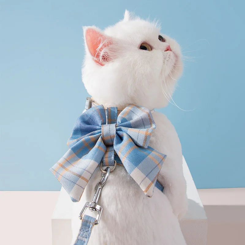 Breakaway Bow Cat Harness & Leash - Safe, Stylish for Kittens-Cat Harness and Leash Set-1-Colydia