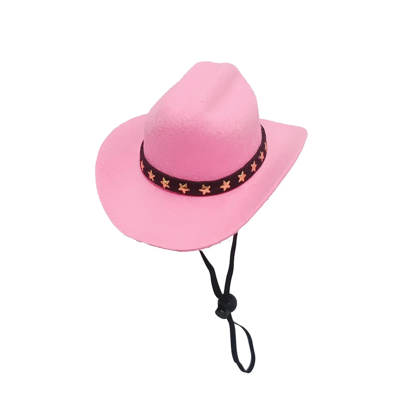 Cowboy-Themed Pet Hat for Cats & Small Dogs - Adjustable Fit-Pet Apparel-Pink-9-Colydia