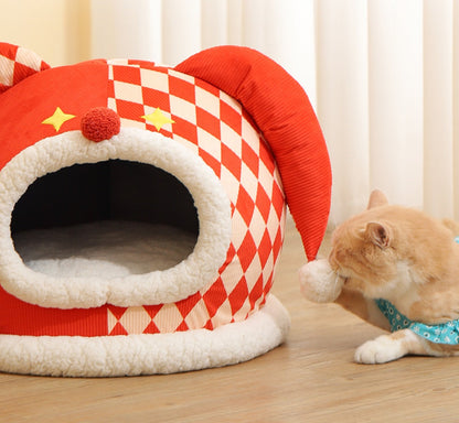 Circus-Themed Cozy Pet Bed - Playful Design for Small Animals-Cozy Pet Bed-8-Colydia