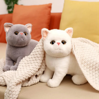 Adorable White Kitten Plush Toy - Soft, Realistic, 26 cm Cuddly Companion-Plush Toy-4-Colydia