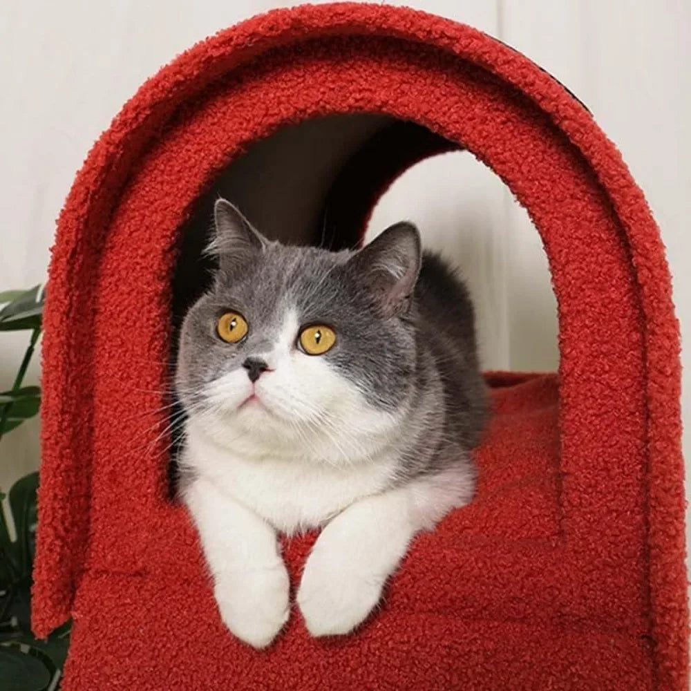 Unique Cat Tower with Sisal Scratching Post & Plush Bed Combo-Cat Tower and Scratching Post-United States-4-Colydia