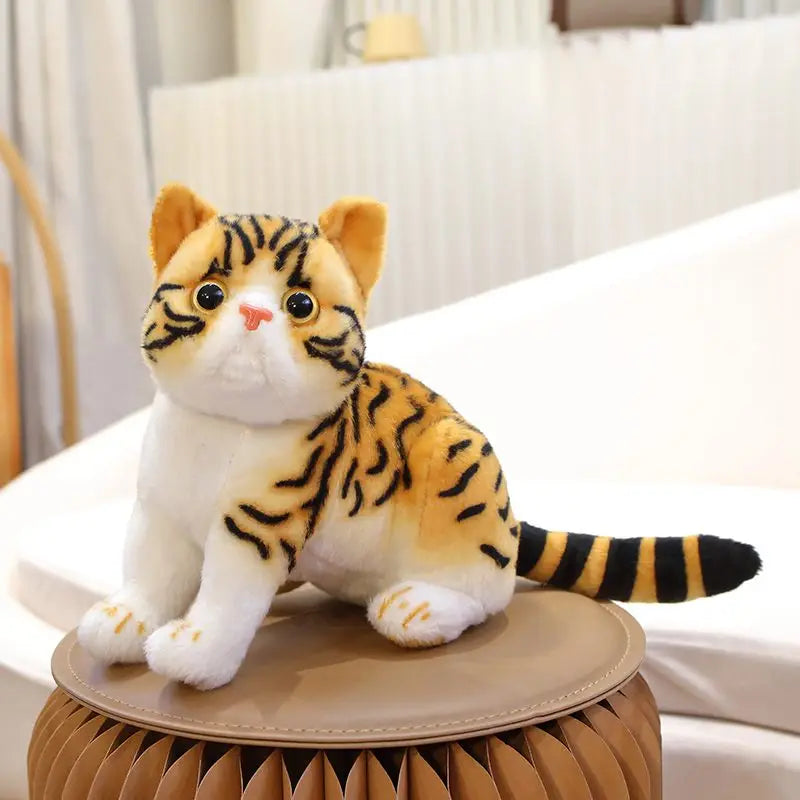 Realistic Kitten Plush Toy 26cm - Soft, Varied Colors for Cat Lovers-Plush Toy-Black Ginger-8-Colydia