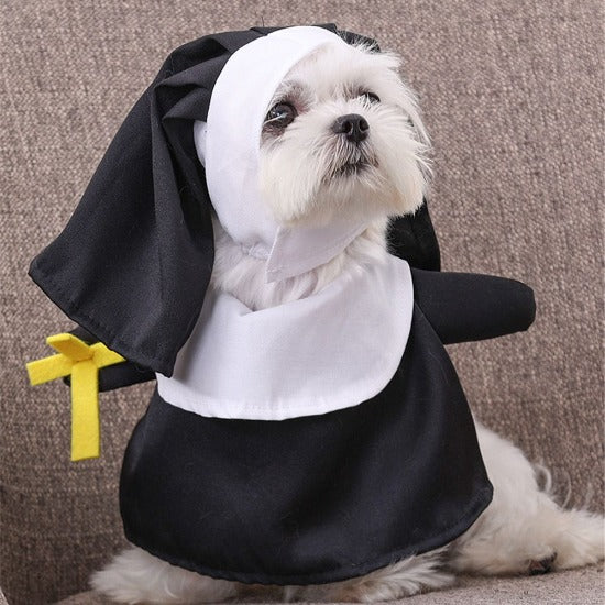 Adorable Nun Costume for Cats & Small Dogs – Ideal for Halloween Fun-Pet Costume-1-Colydia