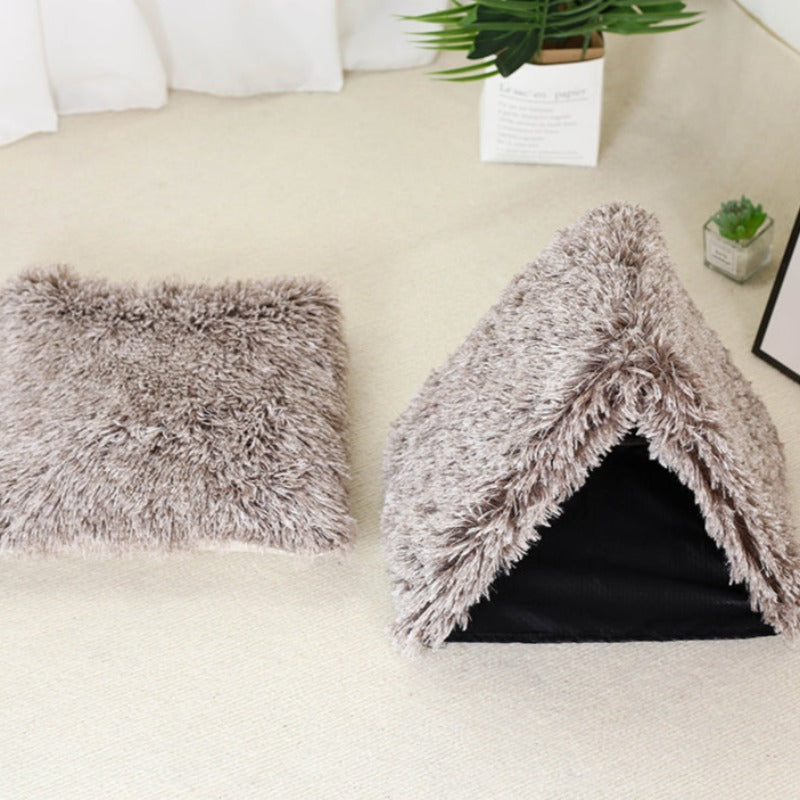 Cozy Indoor Cat House with Soft Plush & Cushion | Nonslip Base-Indoor Cat House-8-Colydia