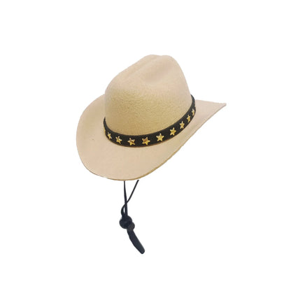 Cowboy-Themed Pet Hat for Cats & Small Dogs - Adjustable Fit-Pet Apparel-Khaki-7-Colydia