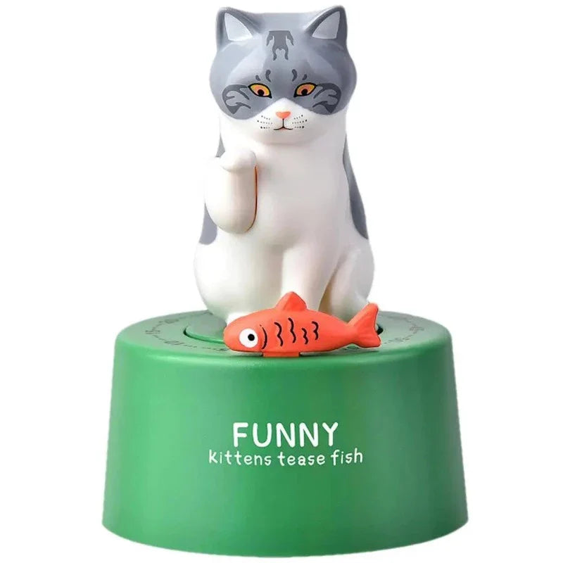 Magnetic Funny Cat Kitchen Timer – Manual, Adorable, 60-Min Timer-**Kitchen Timer**-Gray Cat-7-Colydia