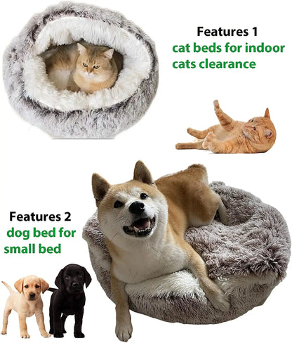 Luxurious Plush Dog Bed with Cover for Small Canines-Plush Dog Bed-14-Colydia