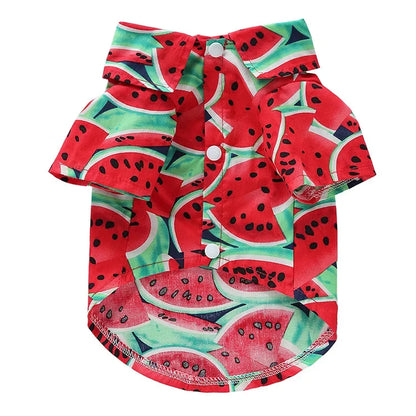 Vibrant Cotton Pet Shirt for Summer - Perfect for Cats & Dogs-Pet Clothing-Watermelon-S-9-Colydia