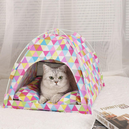 Cozy Cat Tent with Chic Design for Indoor and Outdoor Comfort-Cat Tent-Color triangle-S 35x35cm-China-4-Colydia