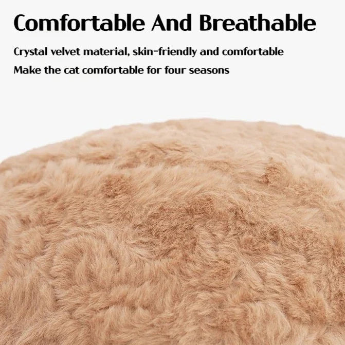 Plush Bear-Shaped Pet Bed with Velvet Comfort & Washable Mat-Product Type: Pet Bed-5-Colydia