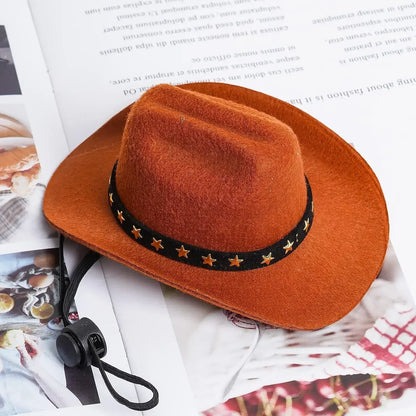 Cowboy-Themed Pet Hat for Cats & Small Dogs - Adjustable Fit-Pet Apparel-4-Colydia