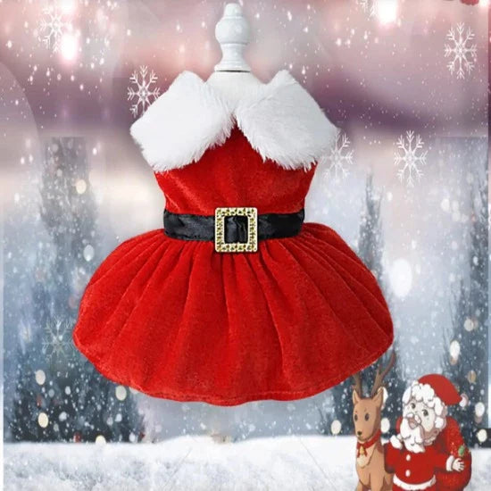 Holiday Red Pet Dress - Soft, Comfortable Fit for Cats & Dogs-Pet Costume/Dress-1-Colydia