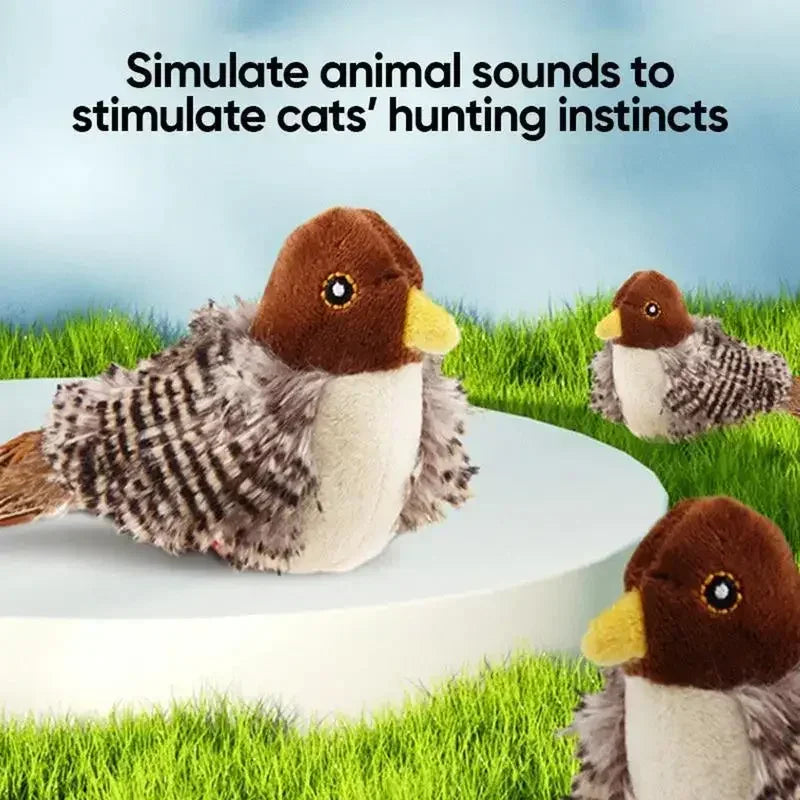 Engage Your Cat's Senses: Chirping Bird Cat Toy with Dynamic Motion-Interactive Cat Toy-3-Colydia