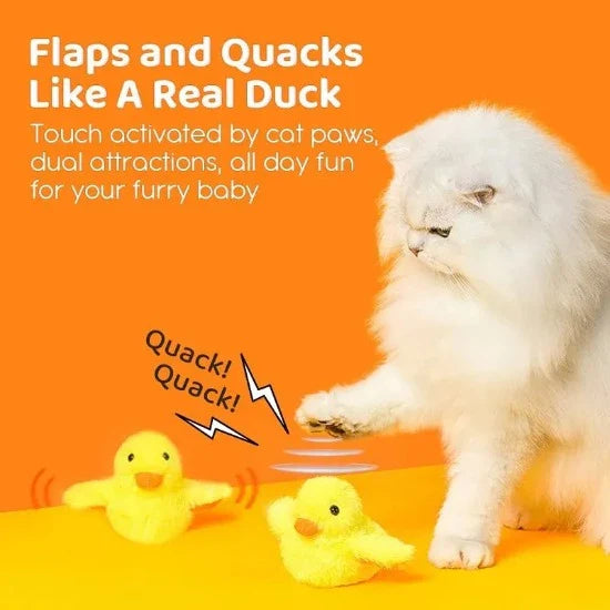 Interactive Touch-Activated Duck Toy for Cats with USB Rechargeability-Interactive Cat Toy-2-Colydia