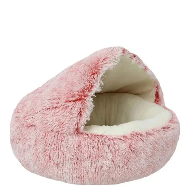 Luxurious Plush Dog Bed with Cover for Small Canines-Plush Dog Bed-40x40cm-Pink-9-Colydia