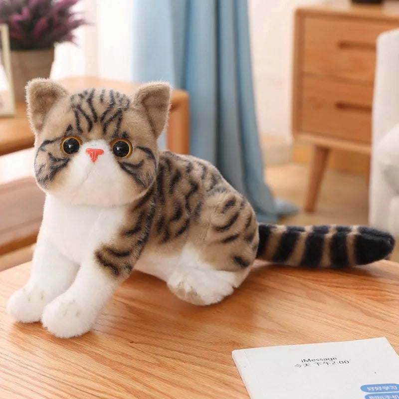 Realistic Kitten Plush Toy 26cm - Soft, Varied Colors for Cat Lovers-Plush Toy-Brown Tabby-4-Colydia