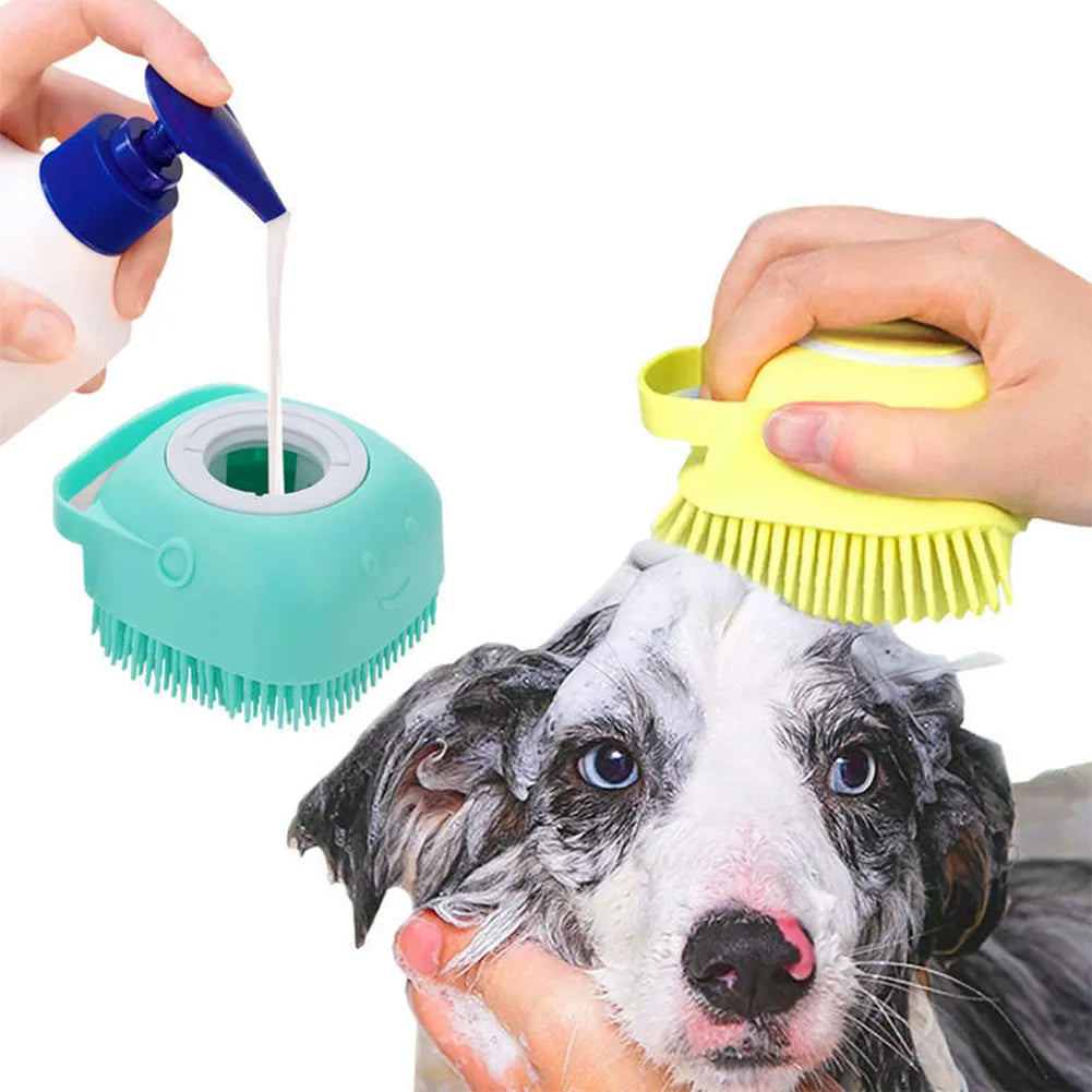 Pet Bathing Silicone Brush with Massaging & Soap Dispenser-Pet Bathing Brush-3-Colydia