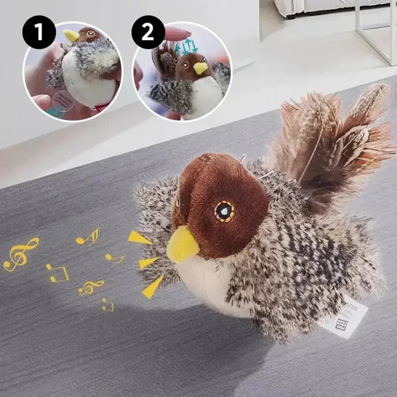 Engage Your Cat's Senses: Chirping Bird Cat Toy with Dynamic Motion-Interactive Cat Toy-1-Colydia