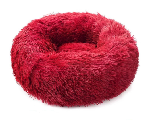 Donut Orthopedic Cat Bed for Stress Relief & Comfortable Sleep-Orthopedic Cat Bed-Small- 40cm/15.74inch-Red-7-Colydia