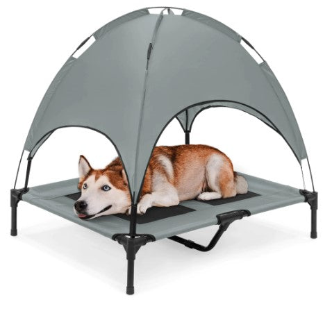 Durable Elevated Pet Bed with Canopy for Cooling & Comfort-Elevated Pet Bed-6-Colydia