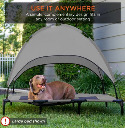 Durable Elevated Pet Bed with Canopy for Cooling & Comfort-Elevated Pet Bed-7-Colydia