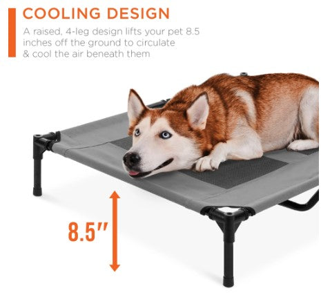 Durable Elevated Pet Bed with Canopy for Cooling & Comfort-Elevated Pet Bed-8-Colydia