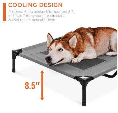 Durable Elevated Pet Bed with Canopy for Cooling & Comfort-Elevated Pet Bed-8-Colydia