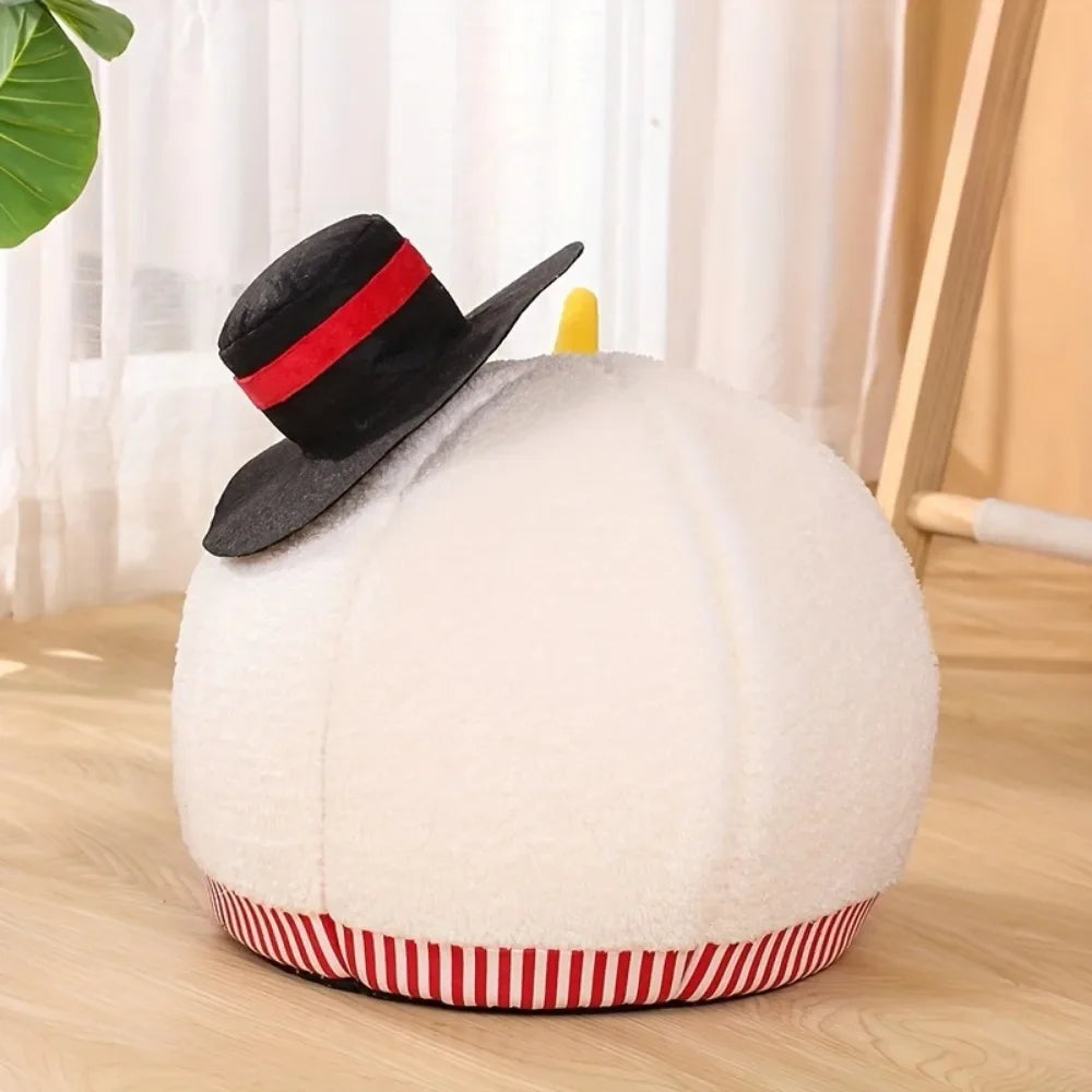 Cozy Snowman Pet Bed with Removable Mat & Anti-Slip Bottom-Pet Bed-5-Colydia