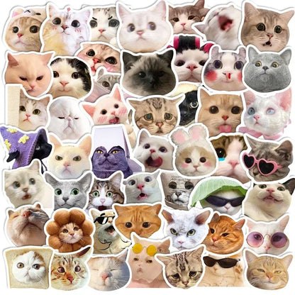 Adorable Waterproof Vinyl Cat Stickers - Pack of 50 Cute Designs-Cat Stickers-Model 3 (Pack of 50)-5-Colydia