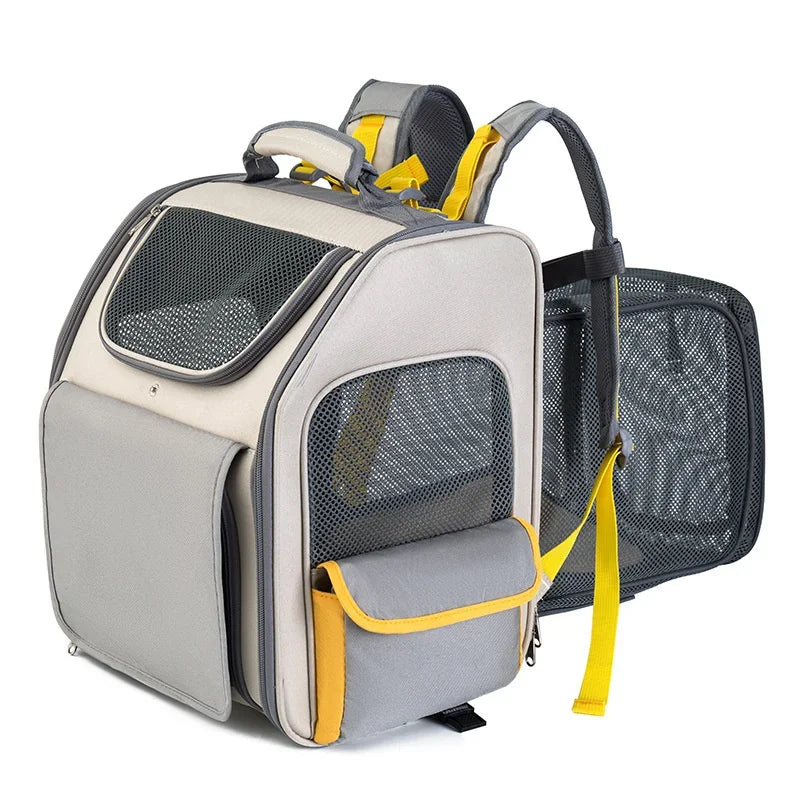 Expandable Cat Carrier with Enhanced Comfort and Safety Features-Expandable Cat Carrier-Gray-6-Colydia