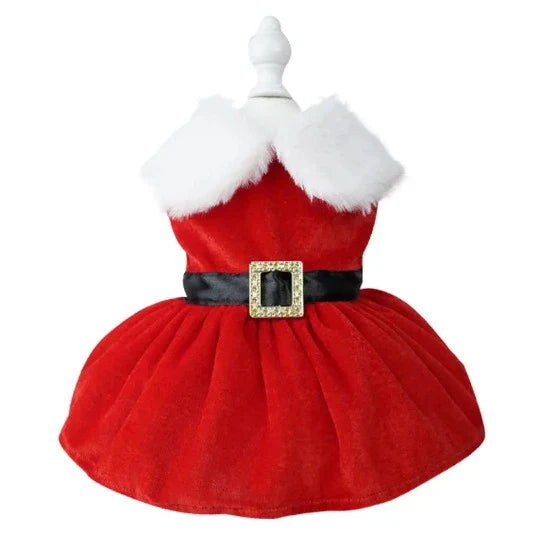 Holiday Red Pet Dress - Soft, Comfortable Fit for Cats & Dogs-Pet Costume/Dress-S-6-Colydia