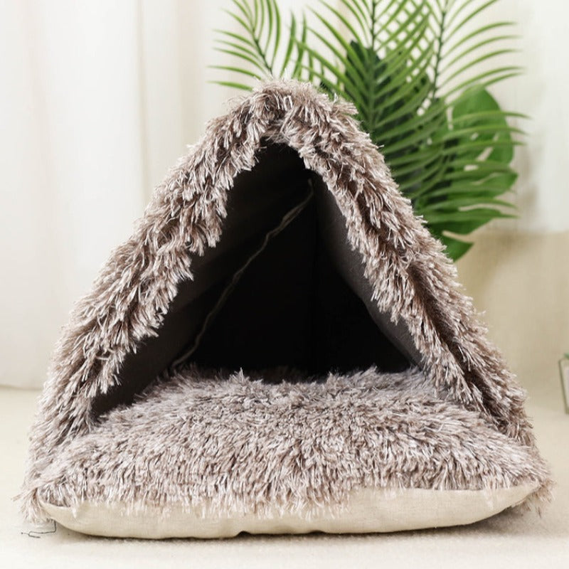 Cozy Indoor Cat House with Soft Plush & Cushion | Nonslip Base-Indoor Cat House-S- 30x40x30cm-4-Colydia