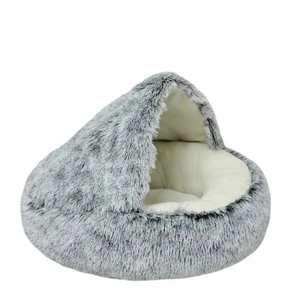 Luxurious Plush Dog Bed with Cover for Small Canines-Plush Dog Bed-40x40cm-Gray-12-Colydia