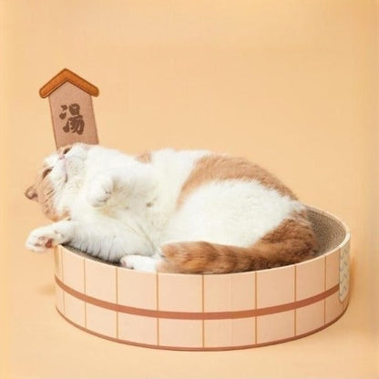 Kawaii Cat Onsen Tub: Scratcher & Bed with Cute Instagram Turban-Cat Scratcher Bed-5-Colydia