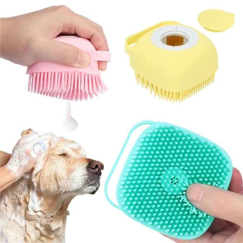 Pet Bathing Silicone Brush with Massaging & Soap Dispenser-Pet Bathing Brush-1-Colydia