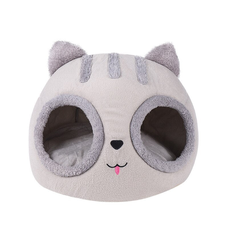 Cat Head Design Niche: Cozy, Non-Slip, Hypoallergenic Shelter-Cat Bed-M (33X33X33cm)-4-Colydia